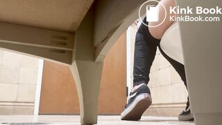 Co worker poop side view