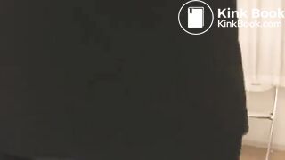 Girl receives enema during group yoga