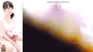 Asian beauty long shit view from below