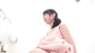 Asian beauty long shit view from below