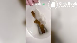 Beautiful girl take a morning shit