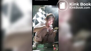 Voyeur beautiful girl pooping