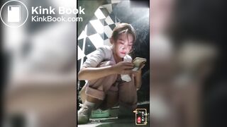 Voyeur beautiful girl pooping