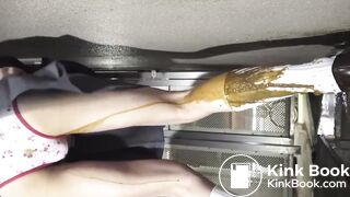 School girl shits pants in alleyway