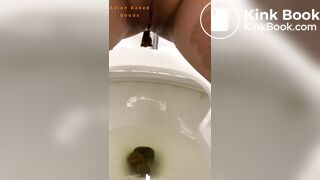 Girl poops in public toilet - video 5
