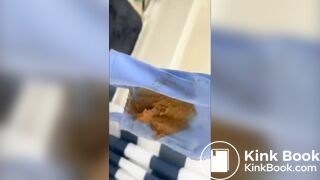 Purple panty poop