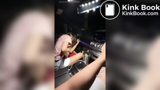 Thai girl drink wine pooping