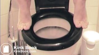 Cute feet PAWG poops at home