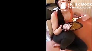 Cute Asian Girl pooping