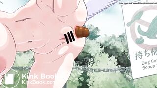 Girl poop like a dog