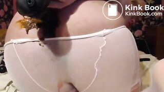 Fuck and shit in white pantyhose