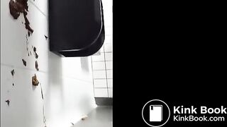 crazy girl smears her shit on public bathroom