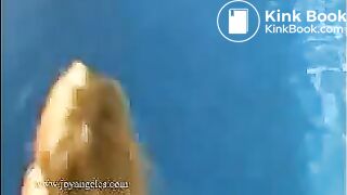 Ana D. and friend shit big turds into pool