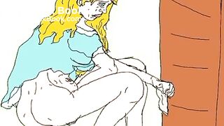 Blonde woman has dysentery