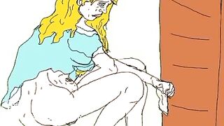 Blonde woman has dysentery