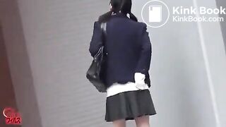 school girl's panty pooping