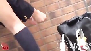 school girl's panty pooping