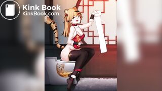 (AUDIO) Tiger Girl having fun on the toilet