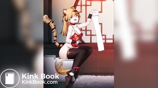 (AUDIO) Tiger Girl having fun on the toilet