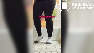 Sexy female poops on the floor