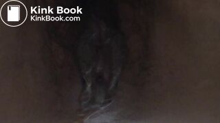 skinny girl shitting a big log