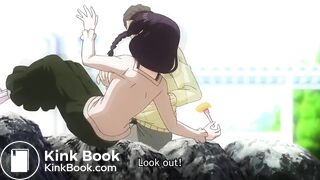 Cute anime girl floods her diaper