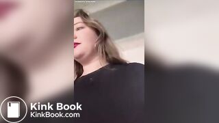 British lady grey leggings poop