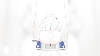 Hentai girl pooping logs in toilet animation