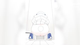 Hentai girl pooping logs in toilet animation