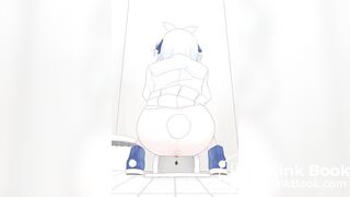 Hentai girl pooping logs in toilet animation