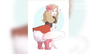 Girl make Mess in diapers
