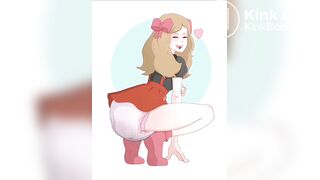 Girl make Mess in diapers