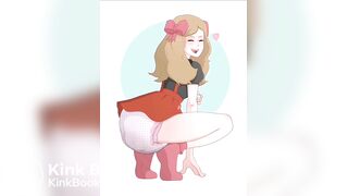 Girl make Mess in diapers