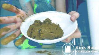 Sexy girl smearing on pits