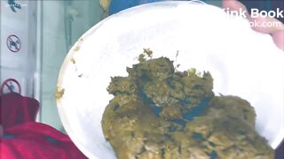 Sexy girl smearing on pits