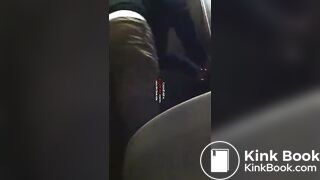 Wet poop in her blue panty