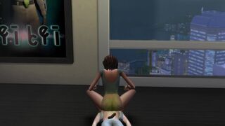 Sims 4 girl takes fat shit on guys stomach