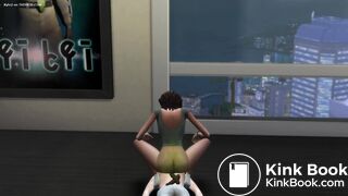 Sims 4 girl takes fat shit on guys stomach
