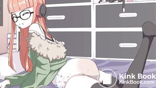 Sweet anime girl messes her diaper