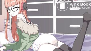 Sweet anime girl messes her diaper