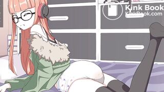 Sweet anime girl messes her diaper