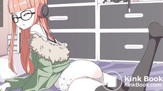 Sweet anime girl messes her diaper