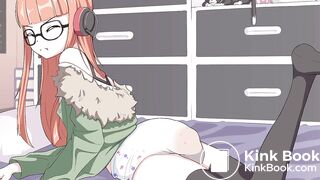 Sweet anime girl messes her diaper