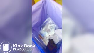 fitness girl goes for the trash can