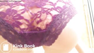 POV shiting in bathtub by a hot lady in purple panties