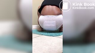 *Rare* Ebony girl diarrhea in her pull up and overflows