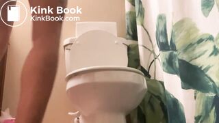 Latina girl pooping on toilet