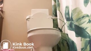 Latina girl pooping on toilet