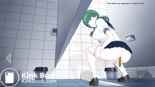 她这是在厕所自慰吗？