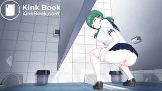 她这是在厕所自慰吗？